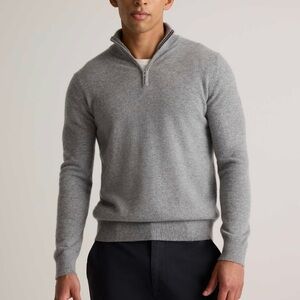 J.Crew Gray Cotton half-zip pullover